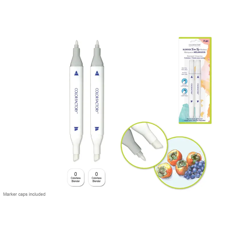Color Factory: Water-Based Colorless Blender Twin Marker Fine+Broad 2pc