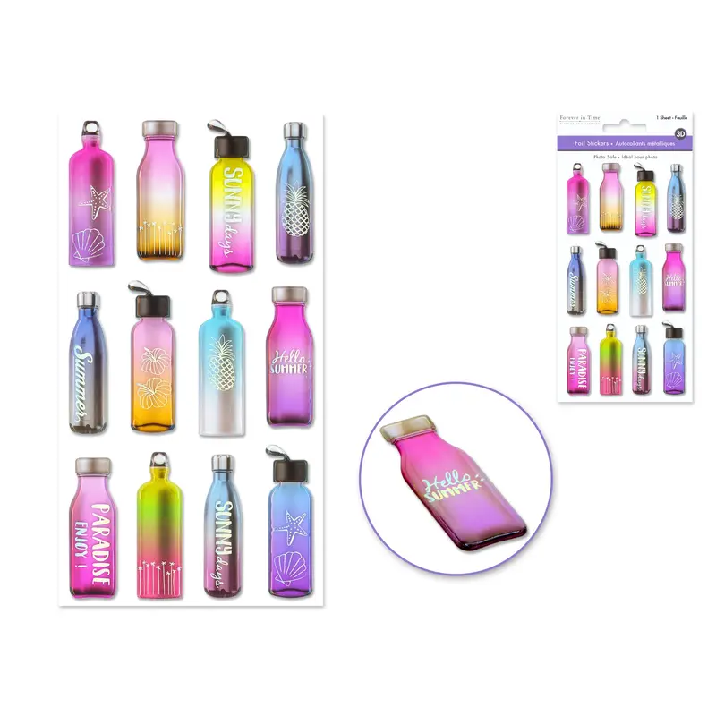 Paper Craft Sticker: 3.8"x6.9" 3D Foil Ombre  Hydration