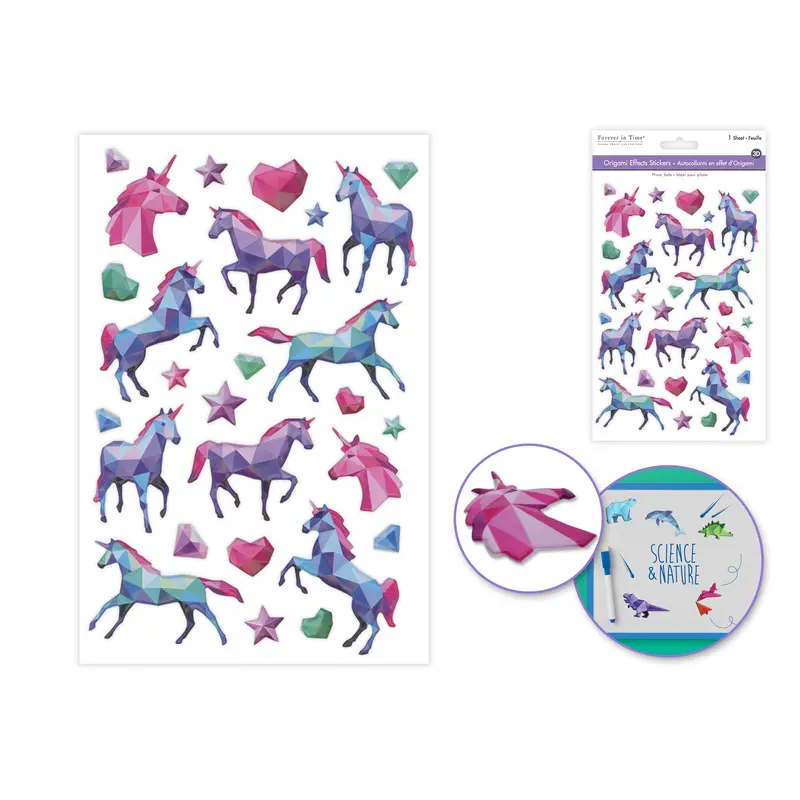 Paper Craft Sticker: 5.7"x9.8" 3D Origami Effects