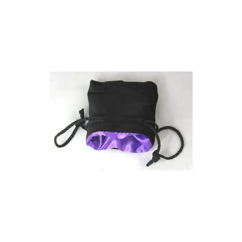 Koplow DICE BAG - SATIN-LINED: LARGE BLACK/PURPLE