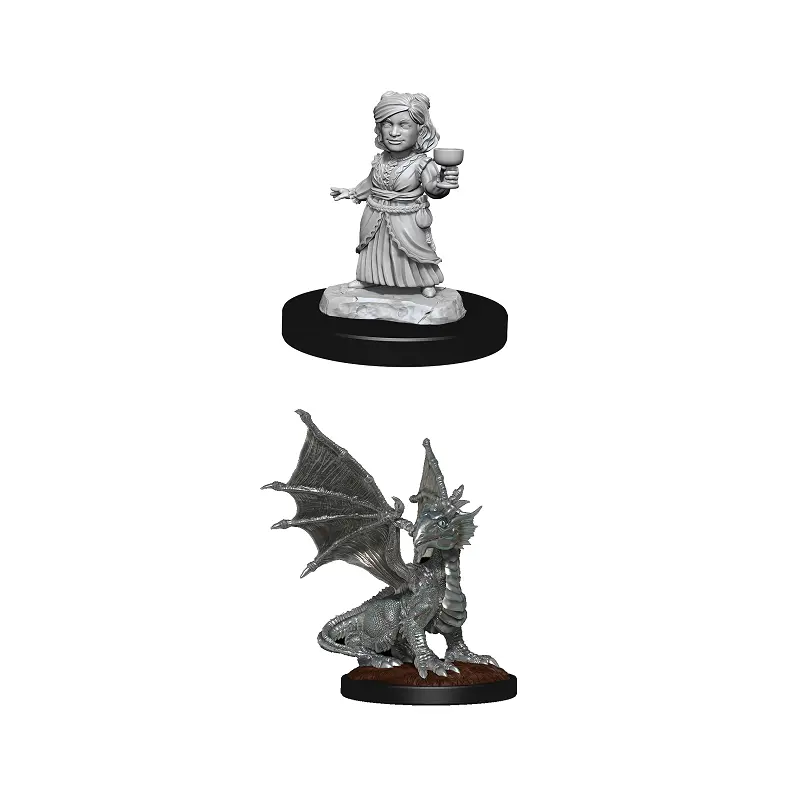 DND UNPAINTED MINIS WV13 SILVER DRAGON WYRMLING