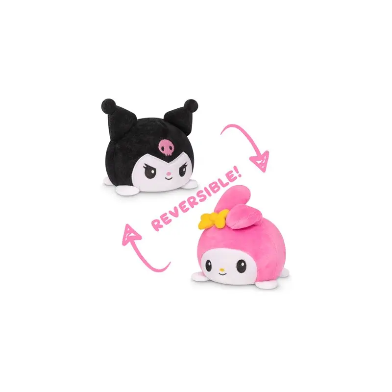 Reversible: Sanrio My Melody & Kuromi Plushie (Happy + Angry / White & Pink + White & Black)