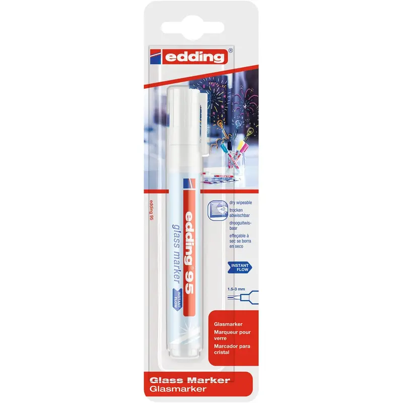 95 Glass Marker, White (Blisterpack)