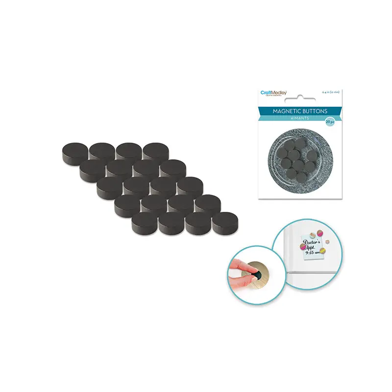 Magnetic Buttons: 10mm 20pcs/pk On Mirror