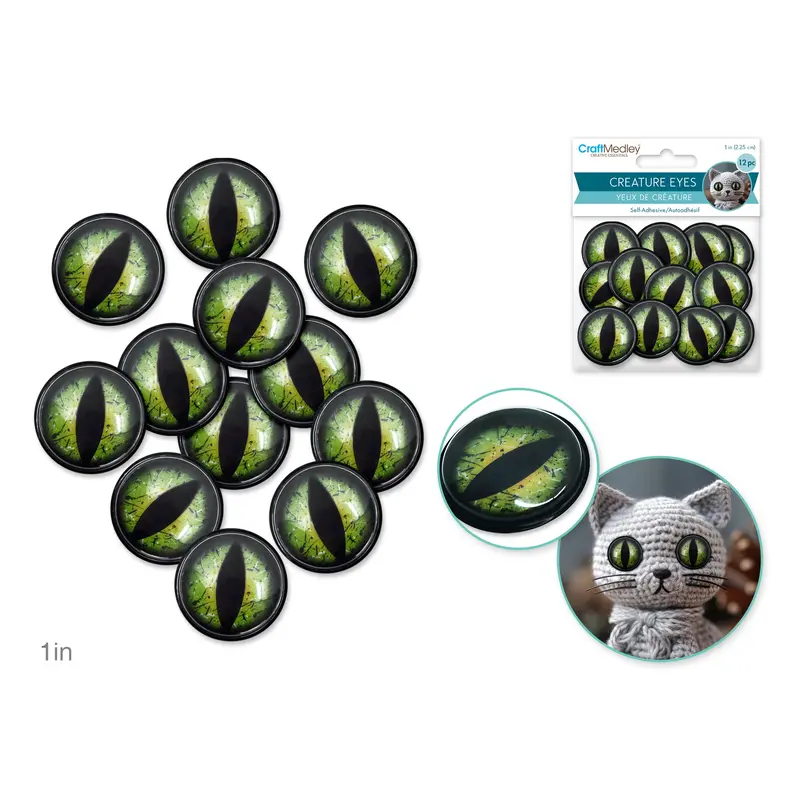 Creature Eyes: 1" Self-Stick 12pc