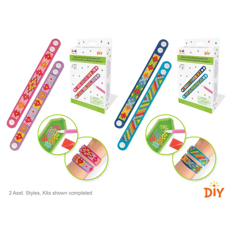 Krafty Kids Kit: Diamond Painting DIY Bracelet x2 w/Snaps