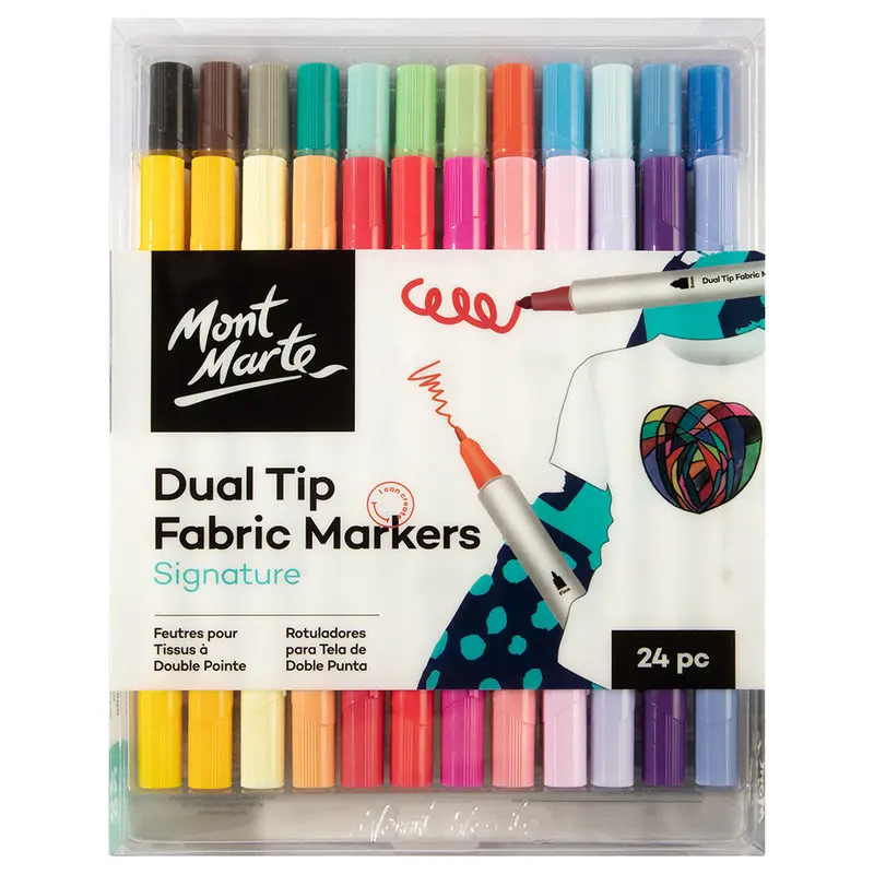 MONT MARTE Dual Tip Fabric Markers 24pc