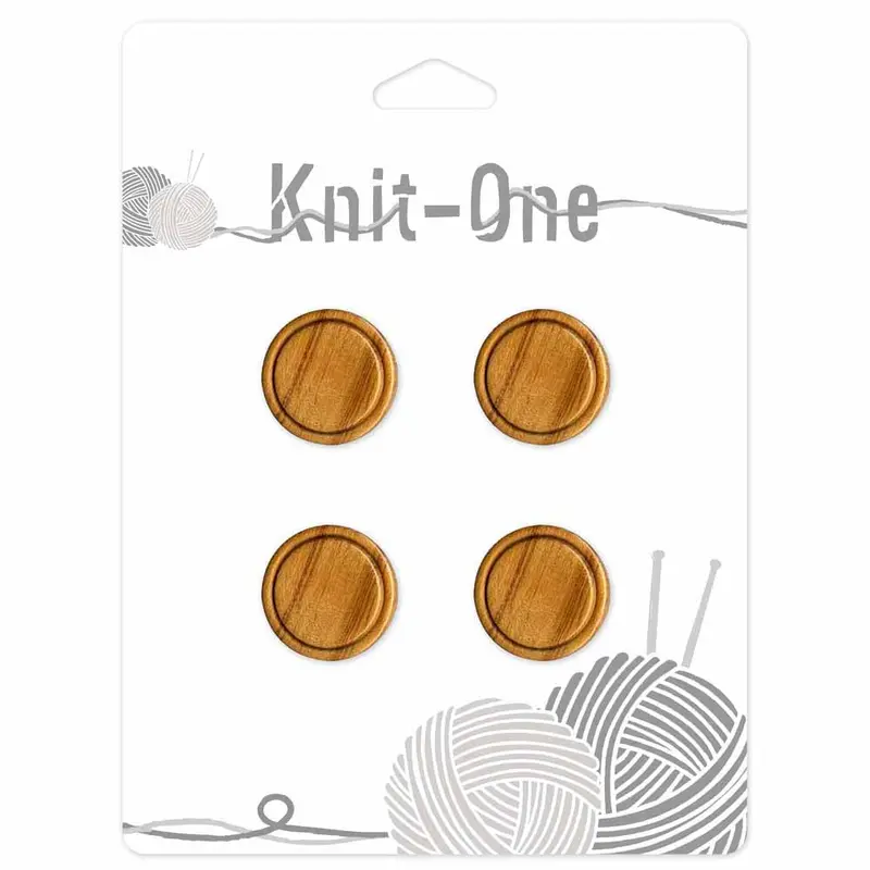 KNIT ONE Shank Wood Button - 18mm (34) - Natural