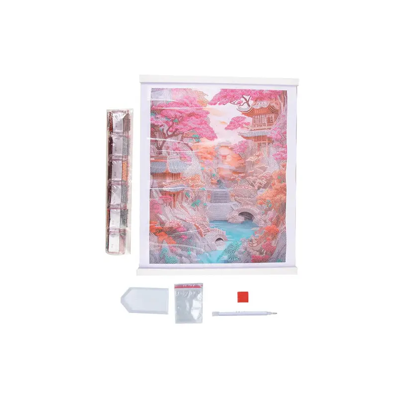 CAS-17L: Crystal Art 35x45cm Scroll Kit - Cherry Blossom Bliss