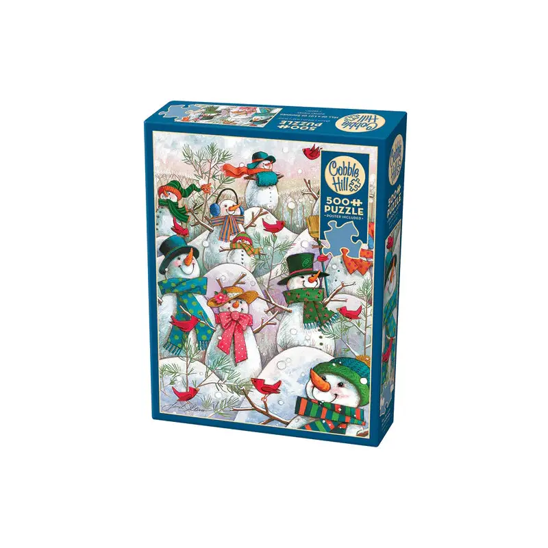 500pc Puzzle Cobble Hill Hill of a Lot of Snowmen