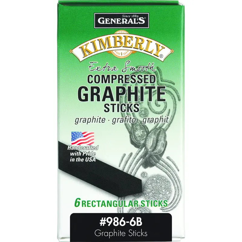 Kimberly Graphite Art Sticks, Rectangular - No. 6B Soft