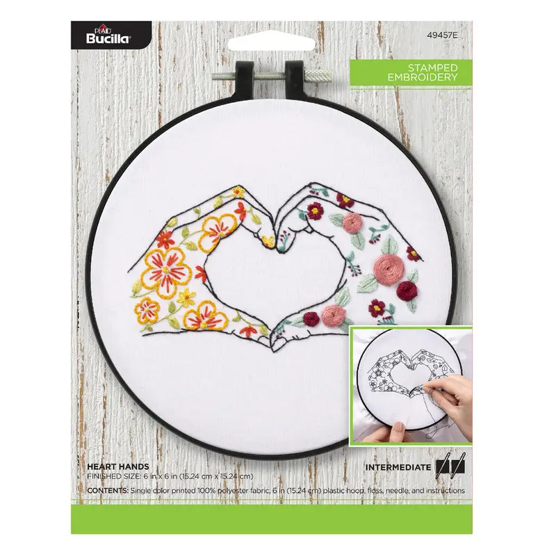 Stamped Embroidery, Heart Hands Intermediate