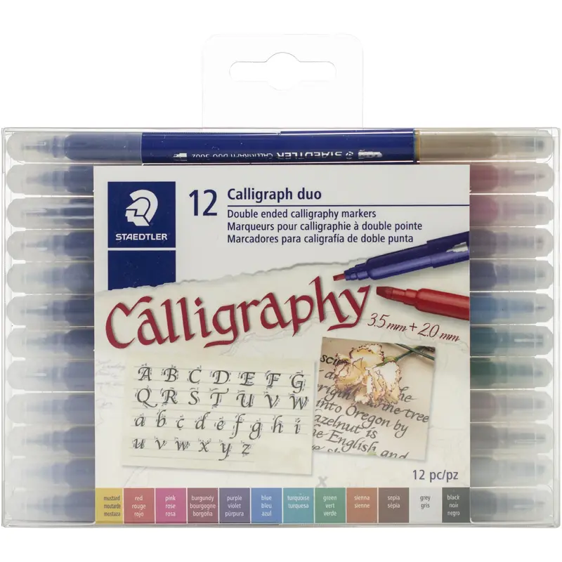 Staedtler Double Ended Calligraphy Markers 12/Pkg-