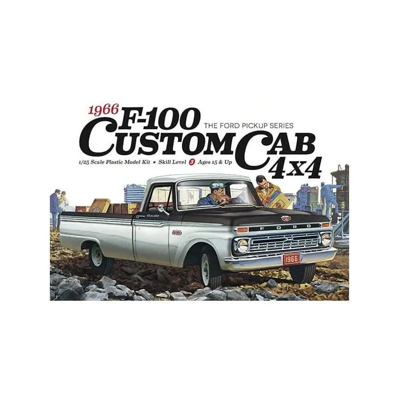 Moebius Models 1966 Ford F100 Custom Cab 44 1/25 Scale 1236