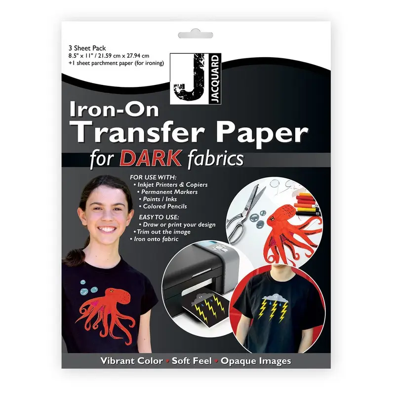 Iron-On Transfer Paper for Dark Colored Fabrics