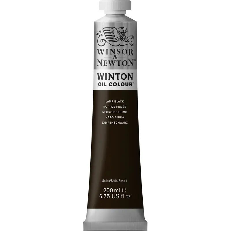 Winton Oil Colour 200ml Tube, Lamp Black