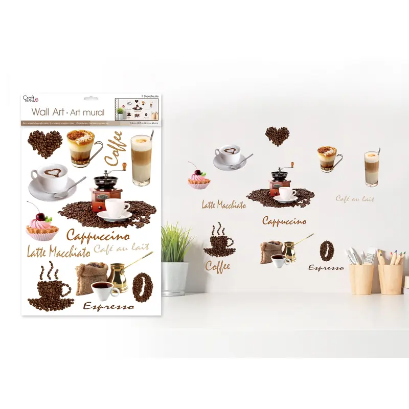 Craft Decor: 11.8"x15.75" Wall Art Clear  Coffee Time