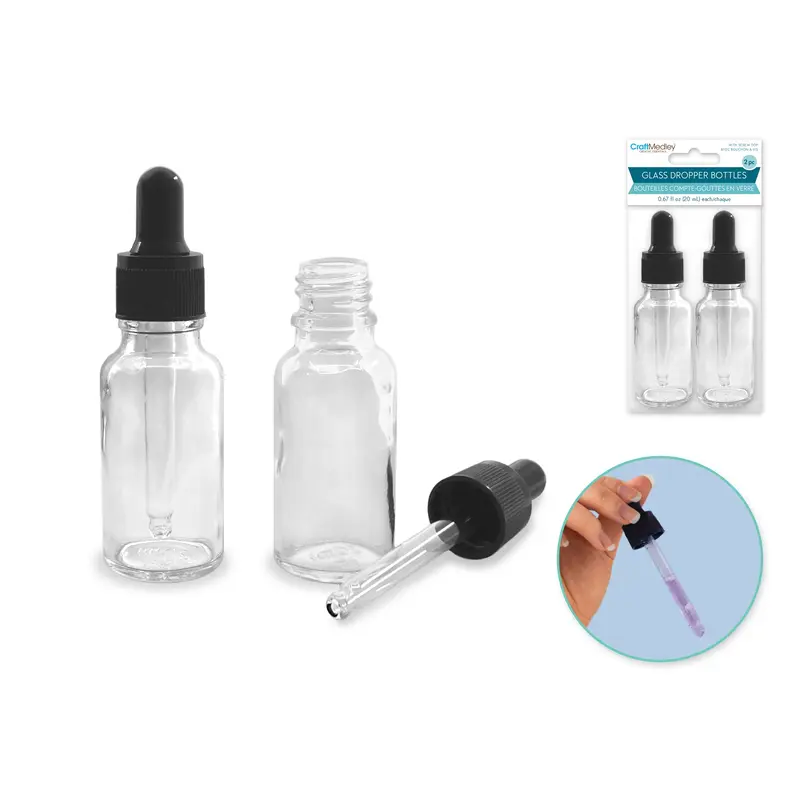 Glass Bottles: 20ml Dropper Bottle 2pk Screw-Top