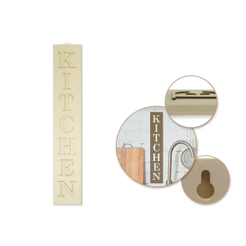 Wood Decor: 24"x4" DIY Vertical Wall Sign Plaque C) Kitchen