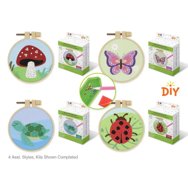 Krafty Kids Kit: Diamond Painting DIY Embroidery Hoop Kit Outdoor Splendor