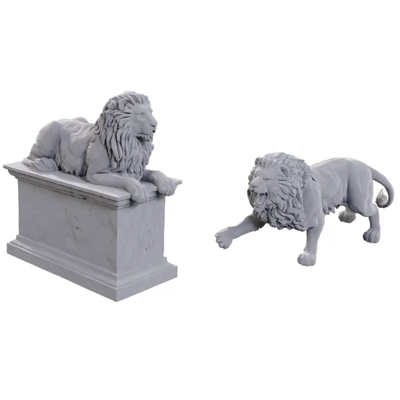 WIZKIDS UNPAINTED MINIS WV24 STONE LION/ANIMATED STONE LION