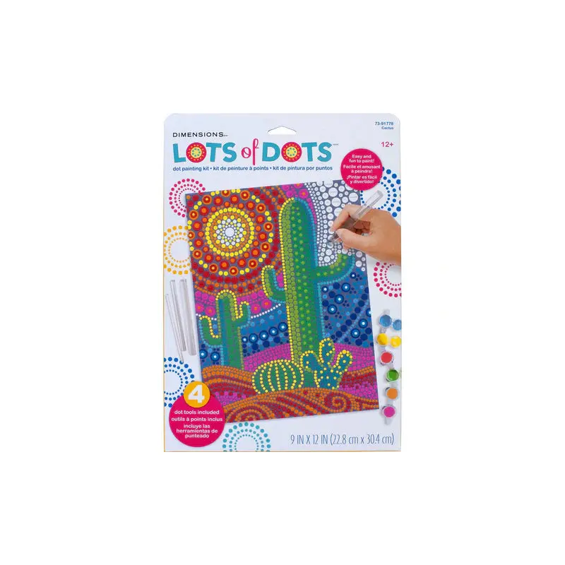 Paint Works Paint By Number Kit 8"x10" -Cactus lots of Dots