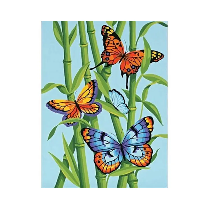 Paint Works Paint By Number Kit 9"x12" - Butterflies & Bamboo