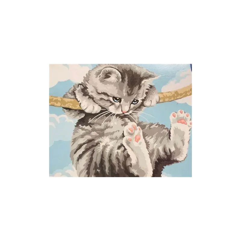 Paint Works Paint By Number Kit 9"x12" - Hang on Kitty