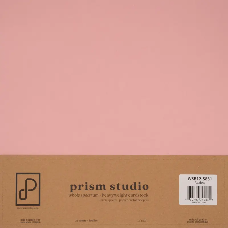 12X12 Whole Spectrum Smooth Cardstock, 92lb - Azalea (25 Sheets)