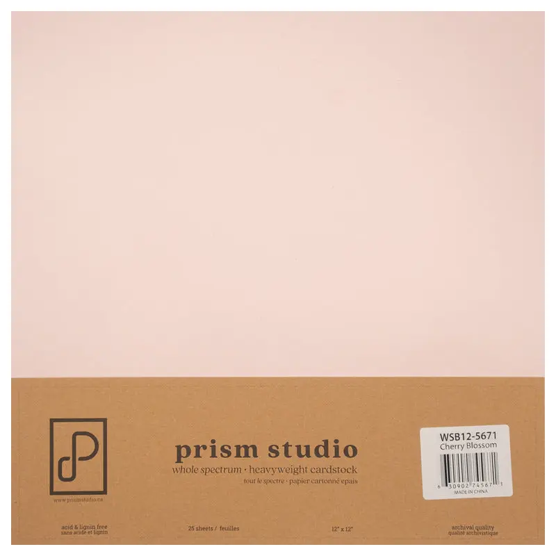 12X12 Whole Spectrum Smooth Cardstock, 92lb - Cherry Blossom (25 Sheets)