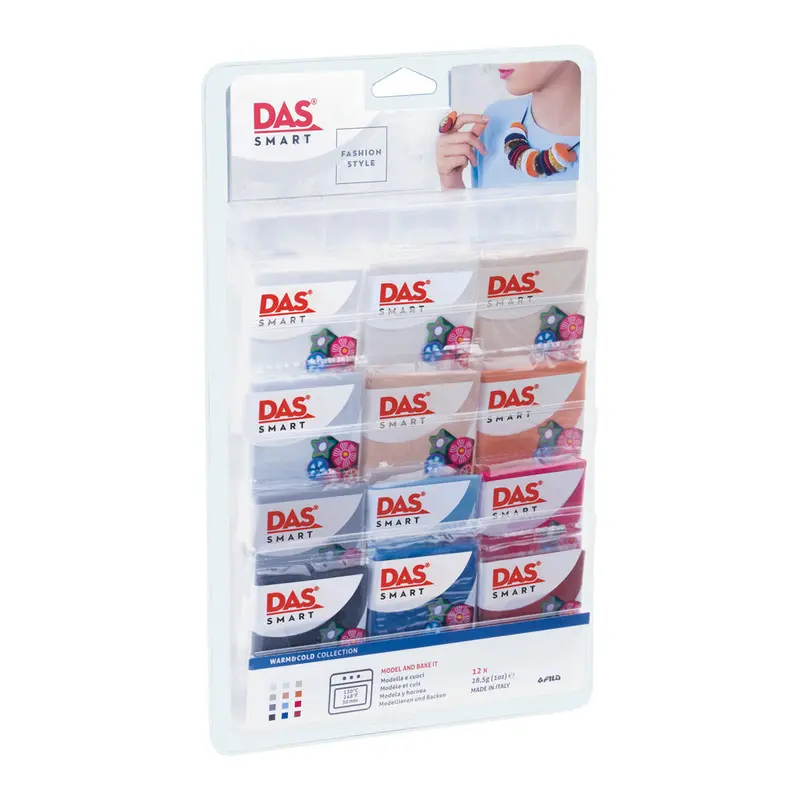 DAS Smart Polymer Clay Set, Warm & Cool (12x28g)