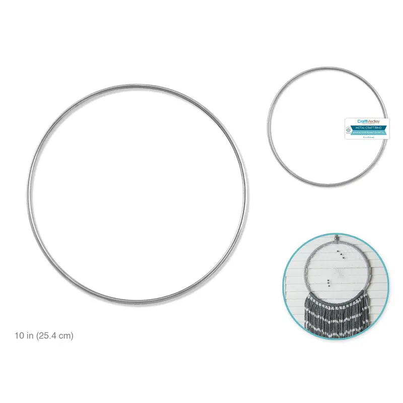 Craft Medley: Metal Ring 10" 1pc Galvanized