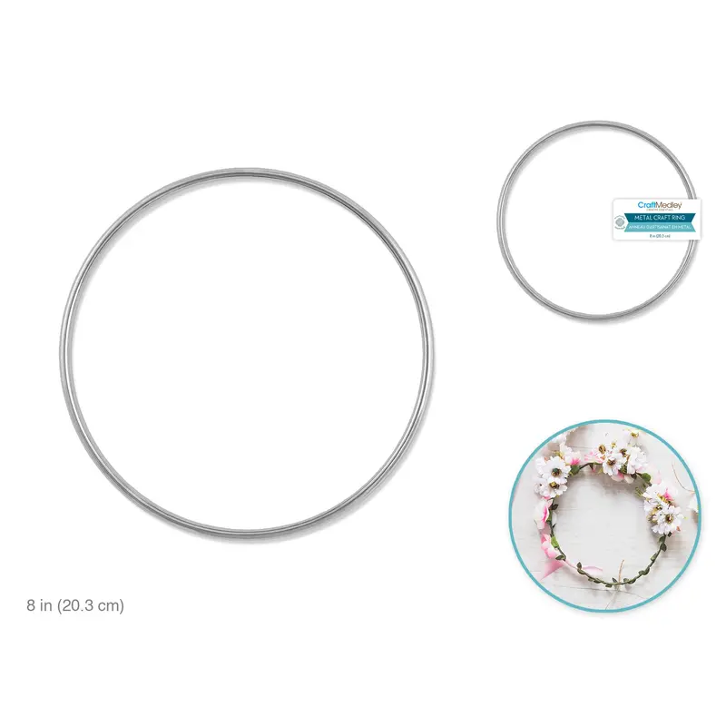 Craft Medley: Metal Ring 8" 1pc Galvanized