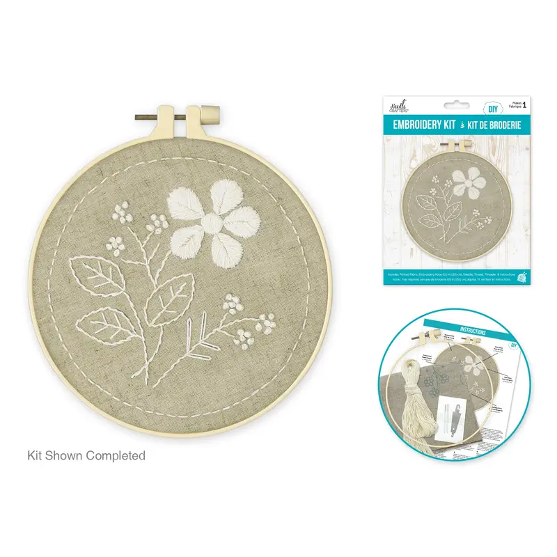 Needlecrafters Kit: DIY Hand Embroidery Stitch Kit w/Needle+Threader Petaloo