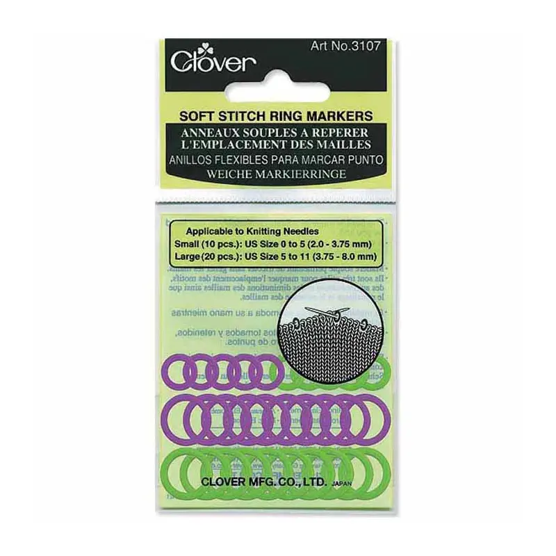 CLOVER 3107 - Soft Stitch Ring Markers - 30 pcs.