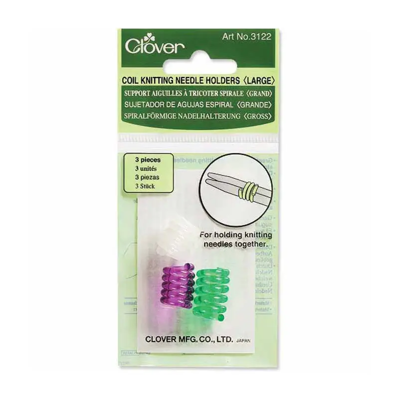 CLOVER 3122 - Coil Knitting Needle Holders - Large - 3 pcs.