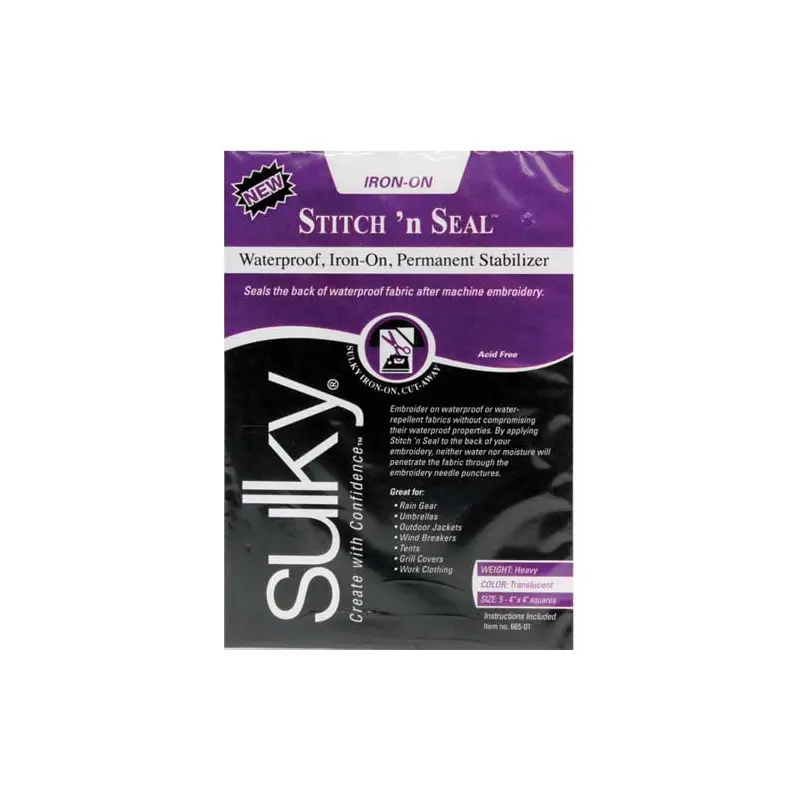 SULKY Stitch 'n Seal - 10 x 10cm (4 x 4) - 5 sheets