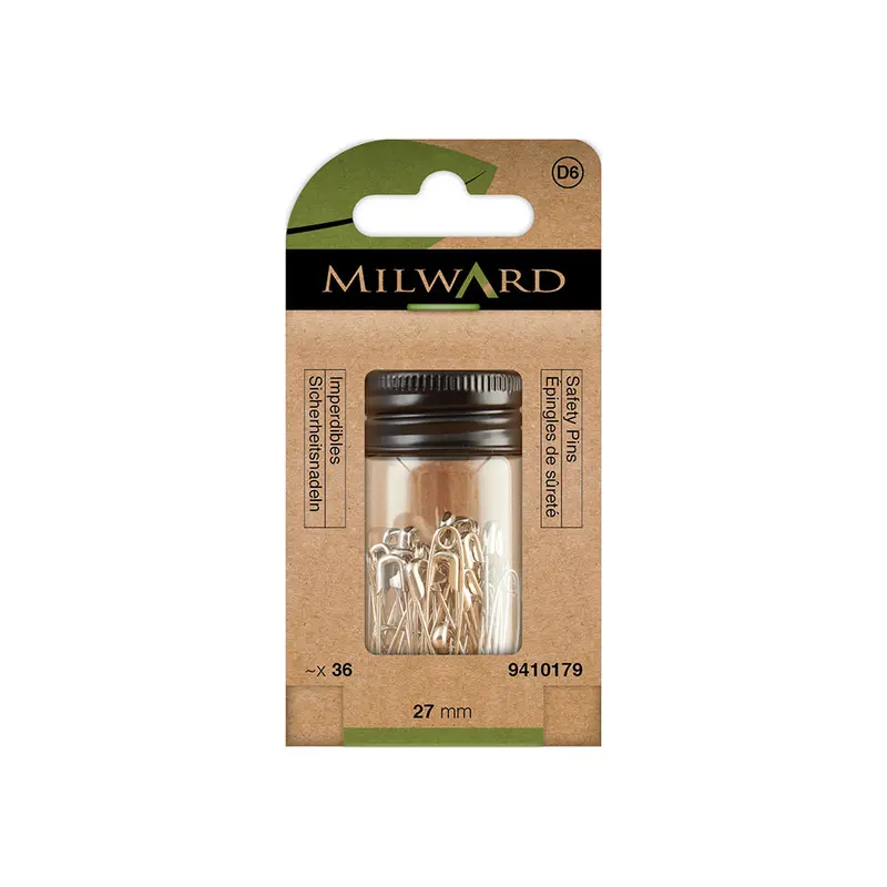 MILWARD GREEN Safety Pin/Nickle
