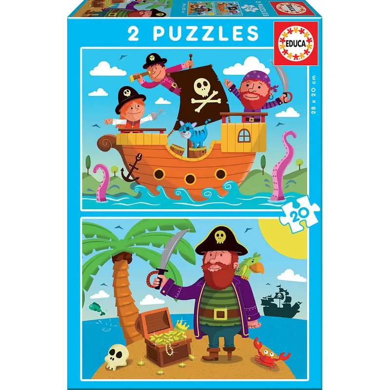 2x20 pieces puzzles - Pirates