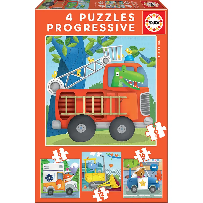 4 Progressive Puzzles - Vehicles