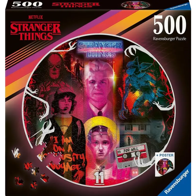 STRANGER THINGS ROUND PUZZLE 500PC