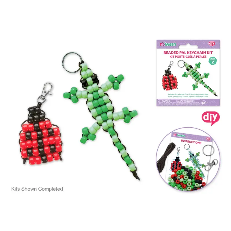 Krafty Kids Kit: DIY Pony Bead Pals Keychain Kits w/Cord&Findings