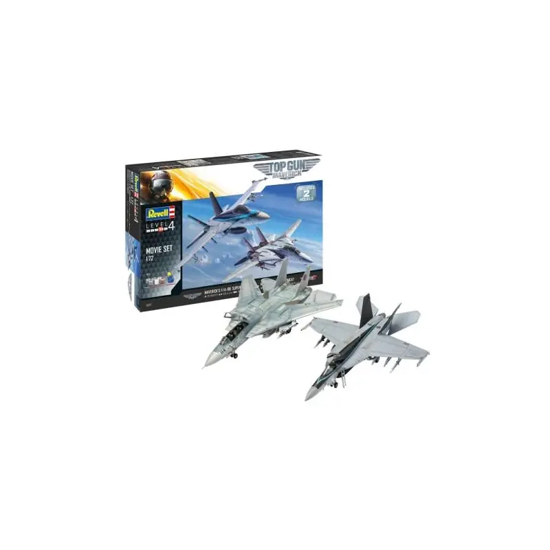 REVELL GERMANY AIRCRAFT 1/72 TOP GUN MAVERICK'S SET: F/A18W SUPER HORNET & F14D SUPER TOMCAT AIRCRAFT W/PAINT & GLUE KIT