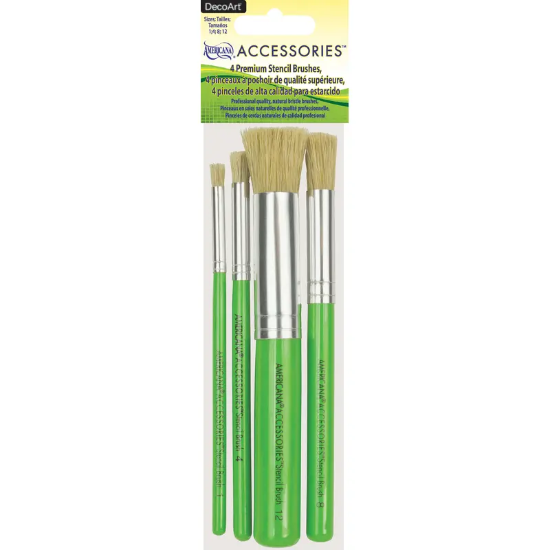 Americana Premium Stencil Brush Set 4/Pkg-