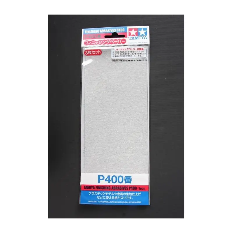 Tamiya ITEM# 87054 FINISHING ABRASIVES P400 3 Sheets