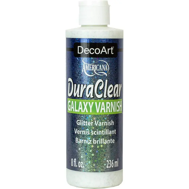 Galaxy Glitter Varnish, 8 oz. DecoArt DuraClear Varnish