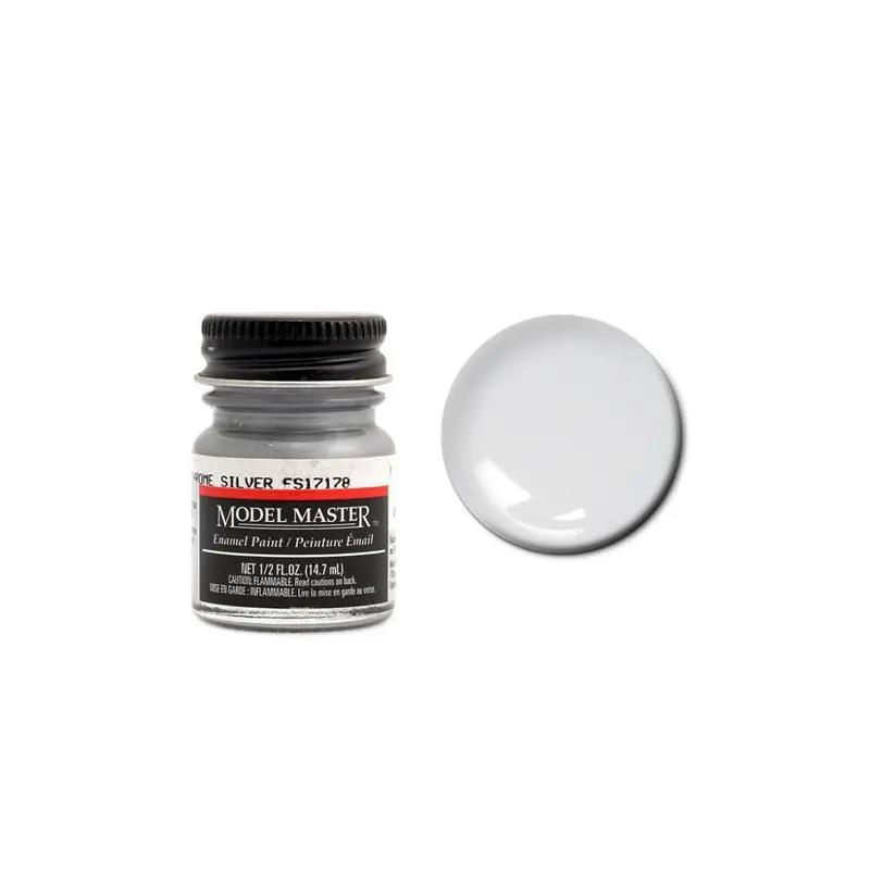 Model Master 1790 Chrome Silver Enamel Paint 14.7ml Jar