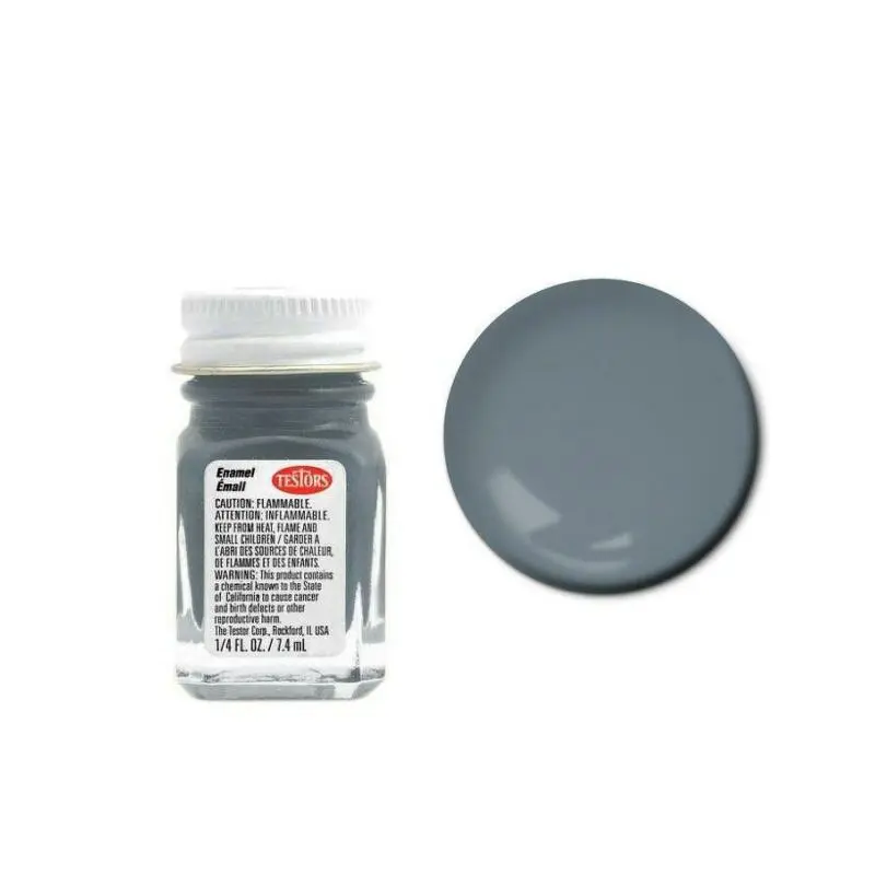 Testors 1163 Enamel Flat Gray 1/4 oz