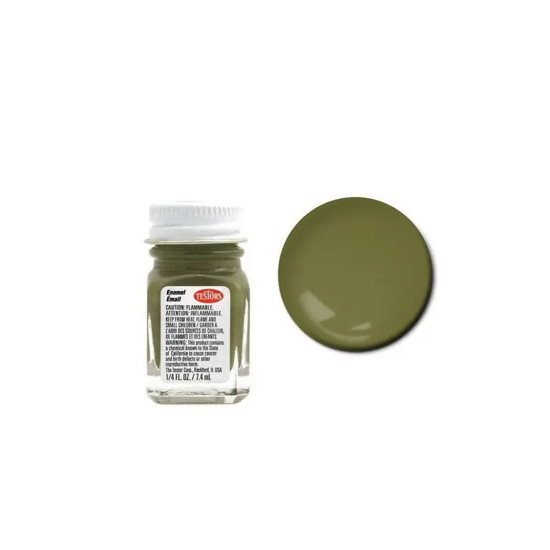 Testors 1165 Flat Olive Enamel Paint 1/4oz (7.4mL)