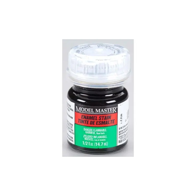 Testors Model Master II Enamel Paint 1/2 ounce Semi-Gloss Black Detail Stain - 2178